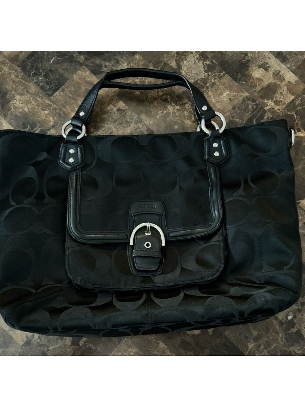 Coach Black Signature Shoulder Bag